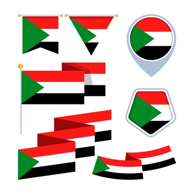 Flat design sudan national emblems