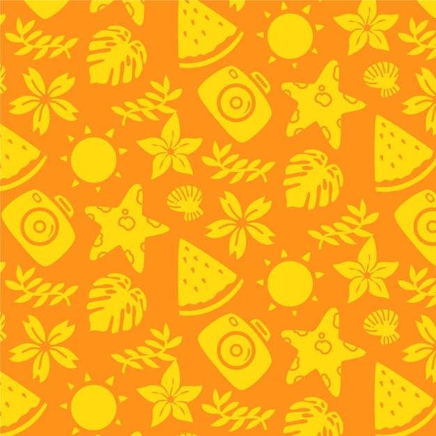 Vector flat design summer duotone pattern