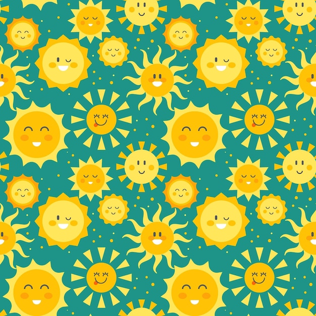 Flat design sun pattern