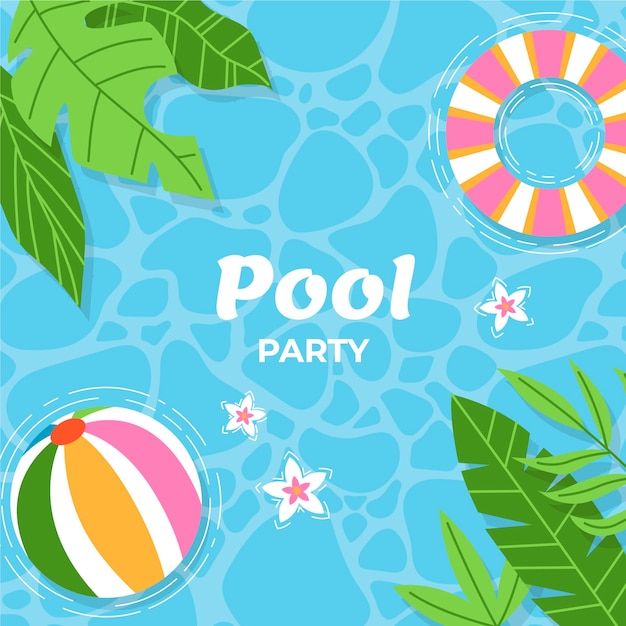 Flat design swimming pool background