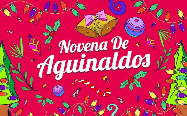 Flat design template banner design commemorating the Novena de Aguinaldos