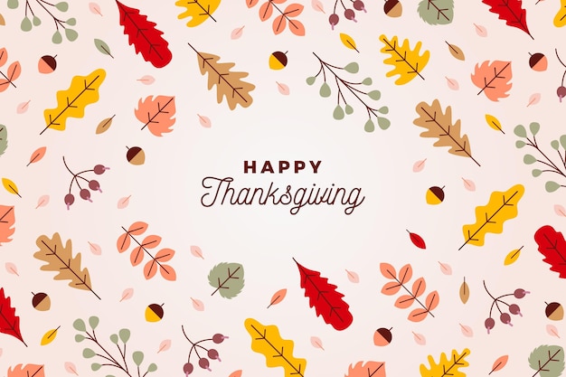 Flat design thanksgiving background