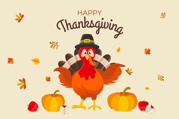 Flat design thanksgiving background