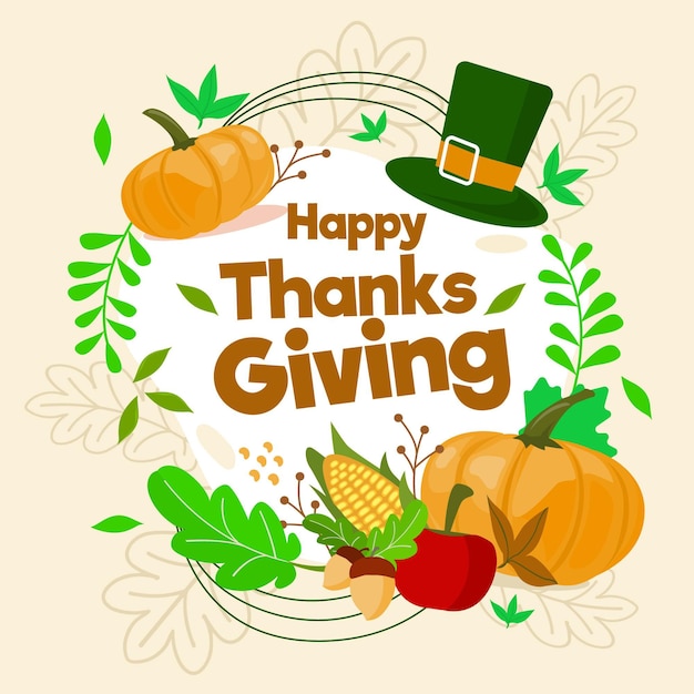 Flat design thanksgiving background