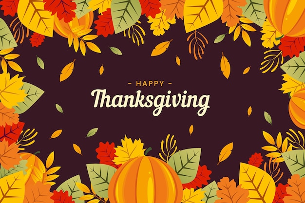 Flat design thanksgiving background