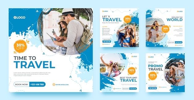 Flat design travel agency template