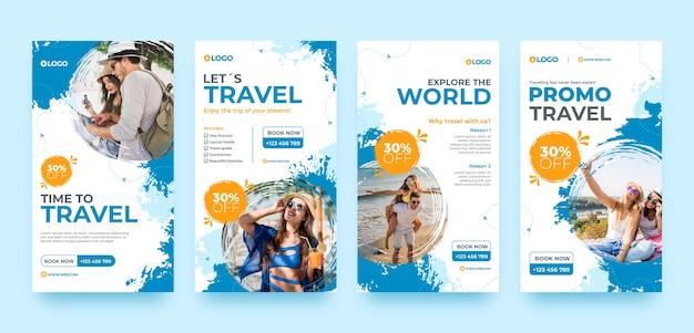 Flat design travel agency template