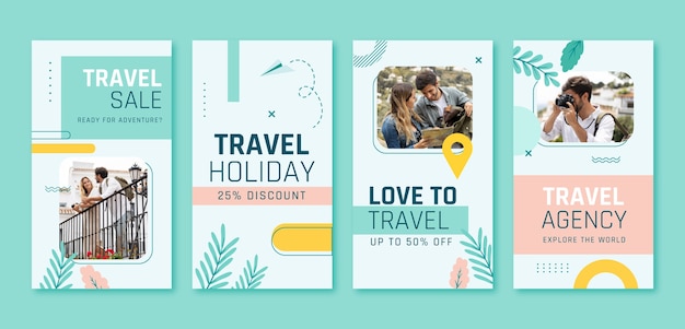 Flat design travel agency template