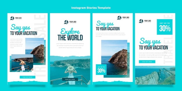 Flat design travel ig stories