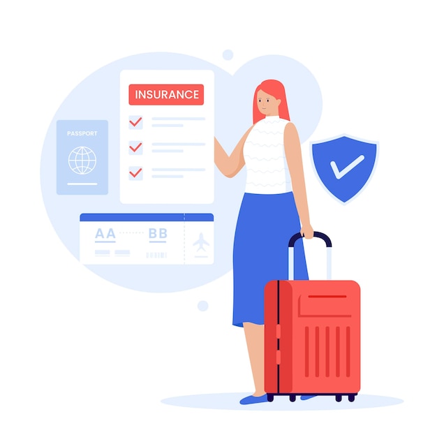 Flat design of travel insurance concept