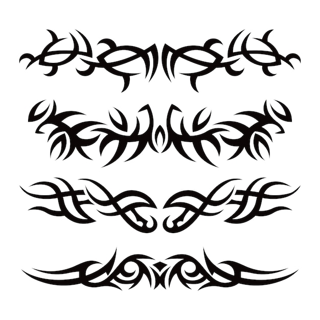 Flat design tribal tattoo border element