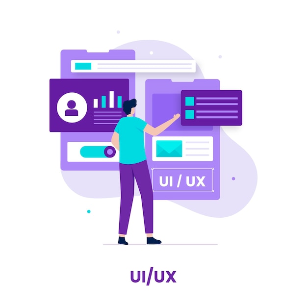 Flat design of ui ux design concept. Illustration for websites, landing pages, mobile applications, posters and banners