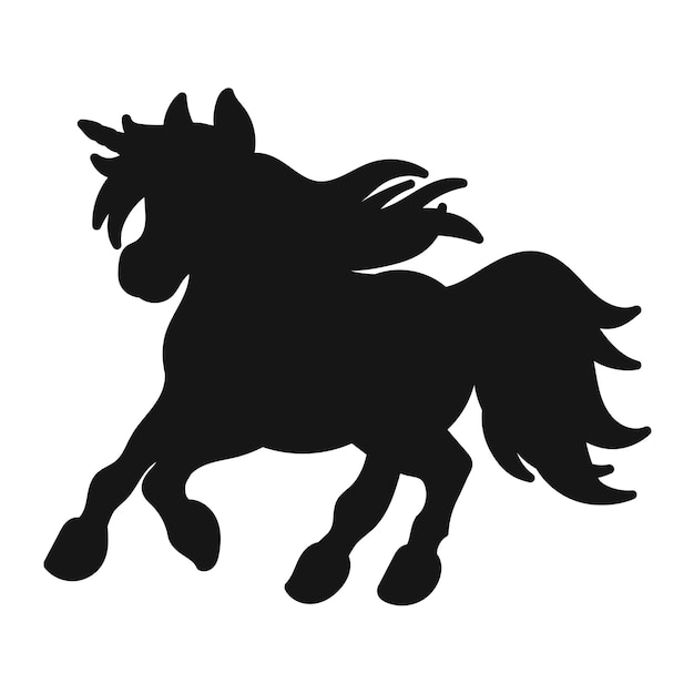 Flat design unicorn silhouette illustration