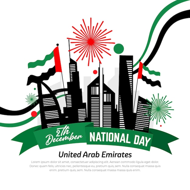 Flat design united arab emirates national day