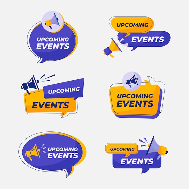 Flat design upcoming events collection