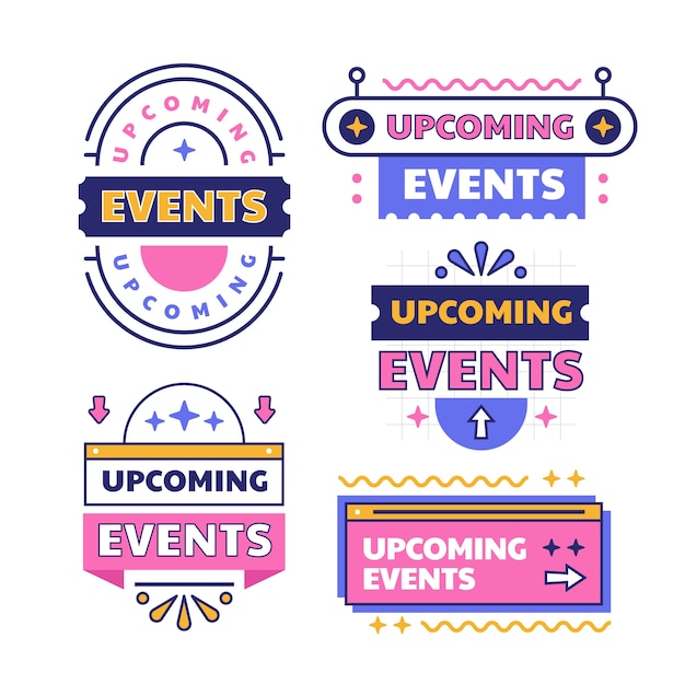 Flat design upcoming events set