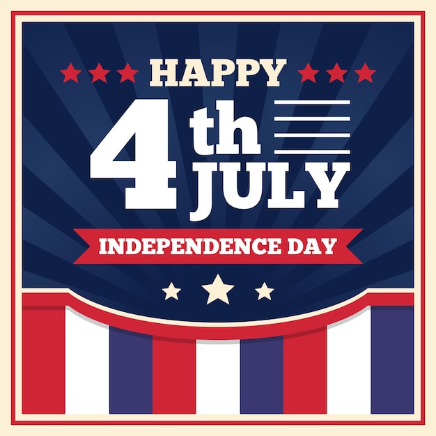 Vector flat design usa independence day background