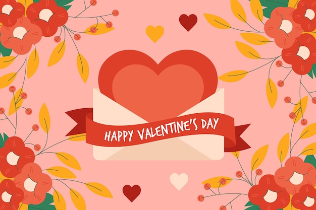 Flat design valentine's day background