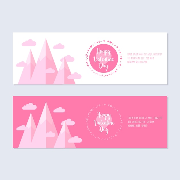 Flat Design Valentines day Banner set