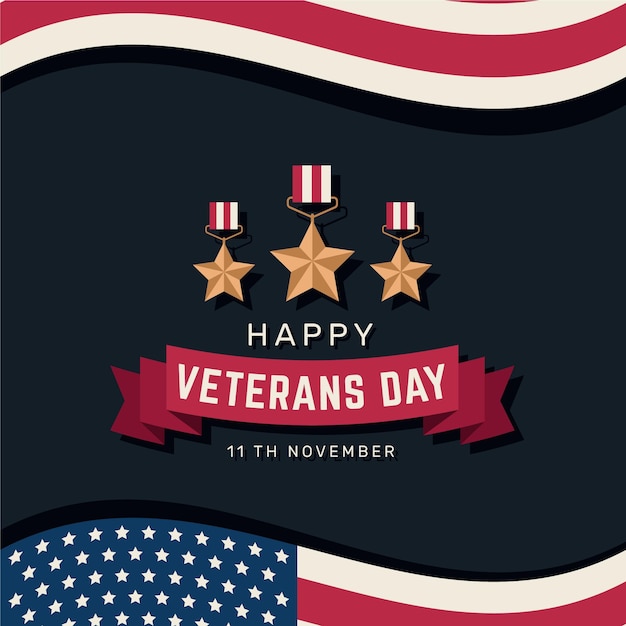 Vector flat design veterans day