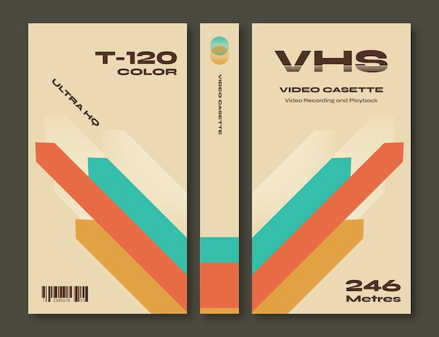 Flat design vhs cover template