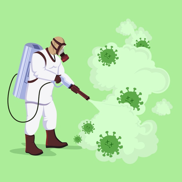 Flat design,Virus disinfection concept