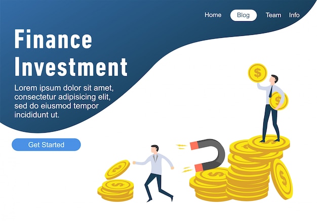 Flat design web page templates of finance