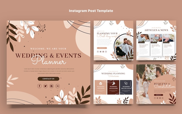 Flat design wedding planner template