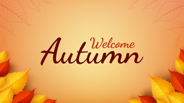 flat design welcome autumn banners collection