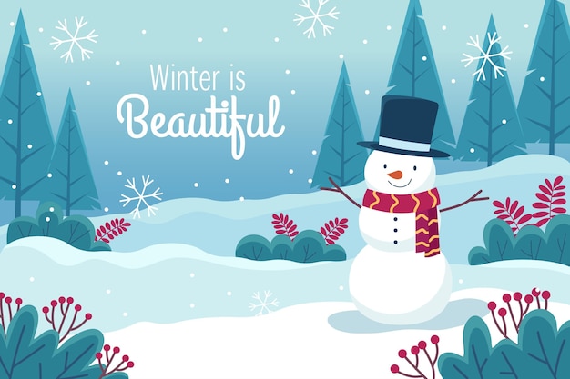 Flat design winter background