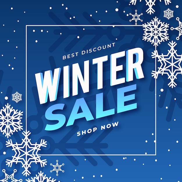 Flat design winter sale