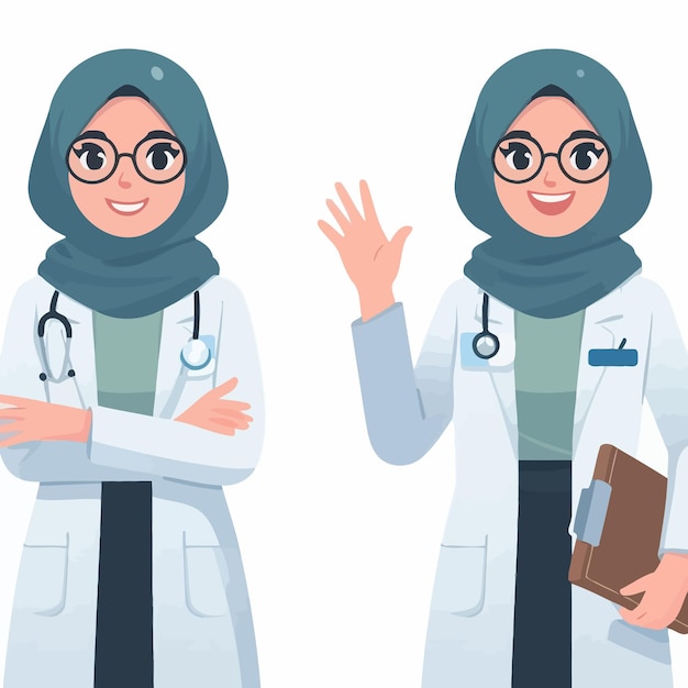 a flat design of a woman work in dentist