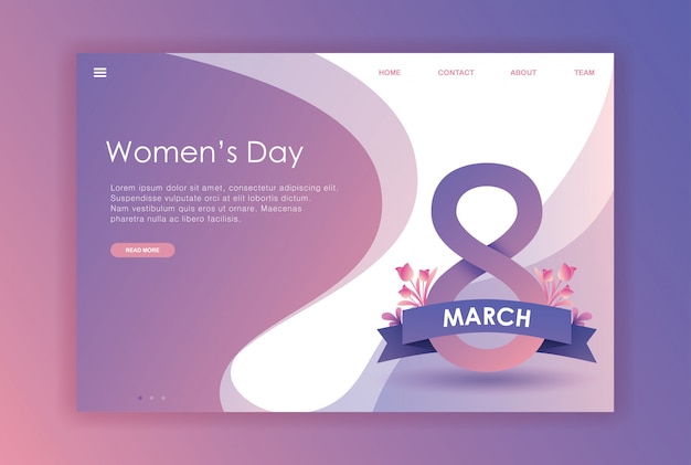 Flat design Women international day for website