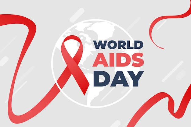 Flat design world aids day