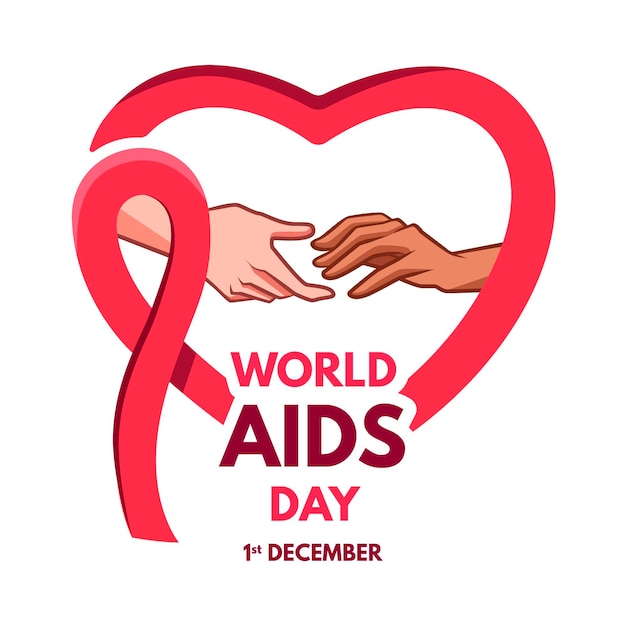 Flat design world aids day