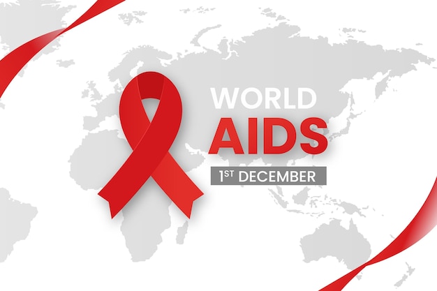 Flat design world aids day