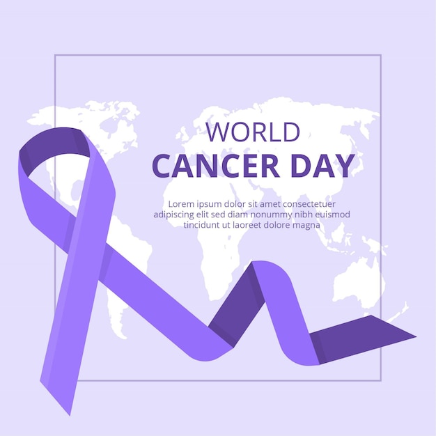 Flat design world cancer day