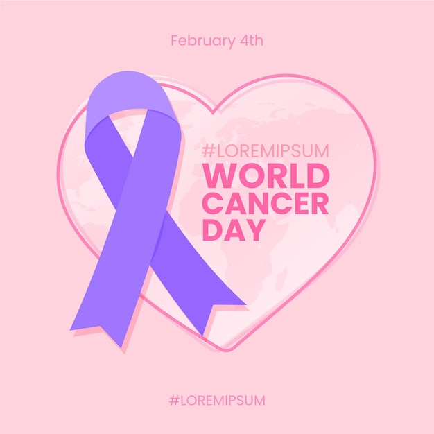 Flat design world cancer day