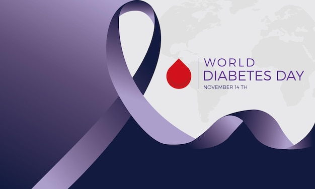 Flat design world diabetes day background