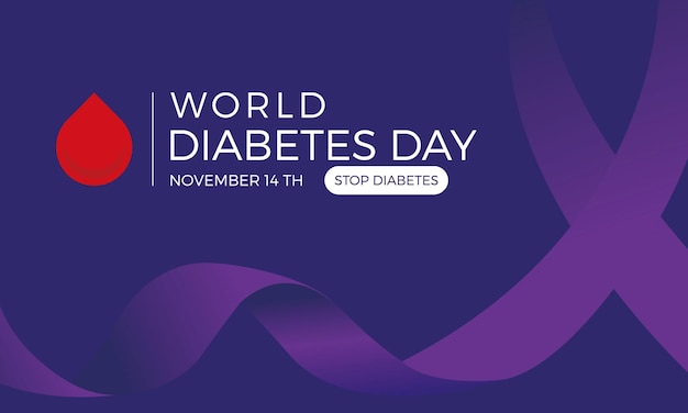 Flat design world diabetes day background