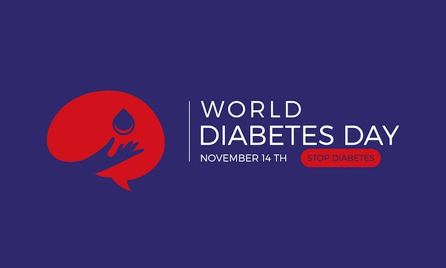 Flat design world diabetes day background