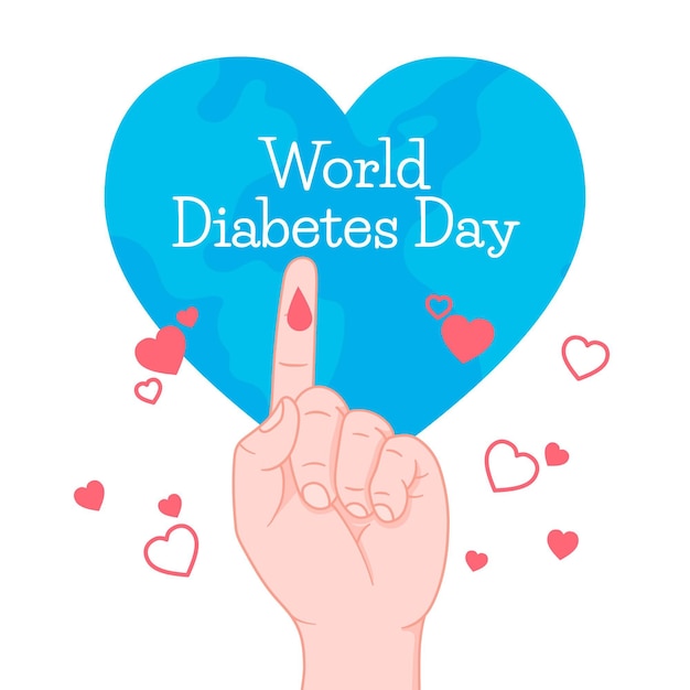 Flat design world diabetes day concept