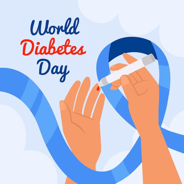 Flat design world diabetes day concept