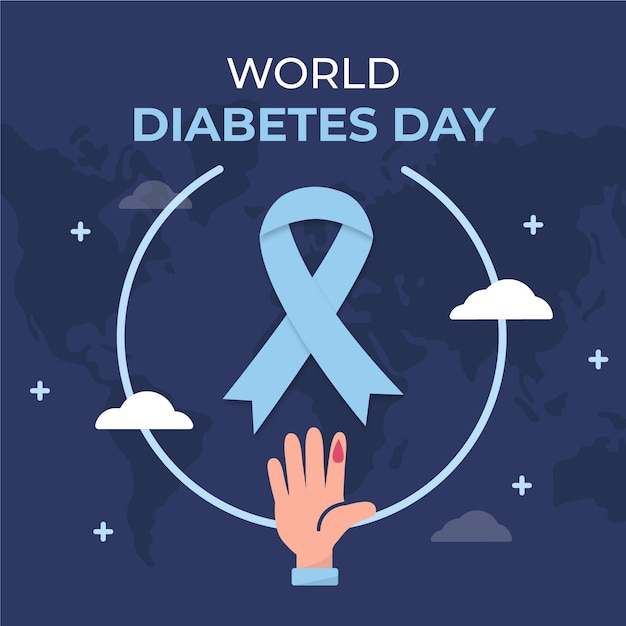 Flat design world diabetes day