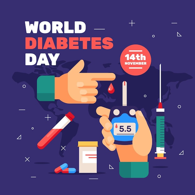 Flat design world diabetes day