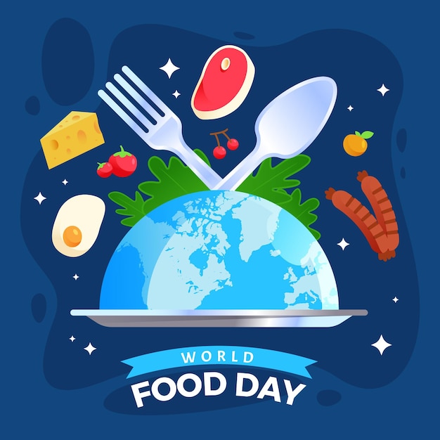 Flat design world food day concept