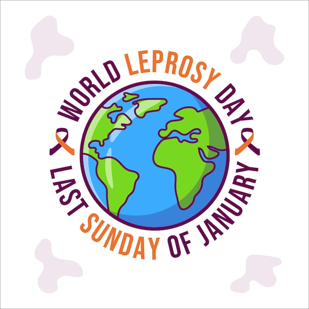 Flat design of world leprosy day premium vector.