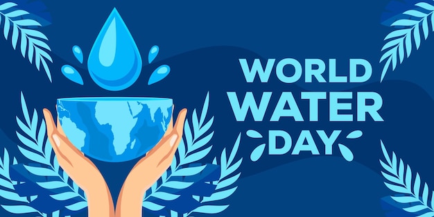 flat design World Water Day horizontal banner illustration