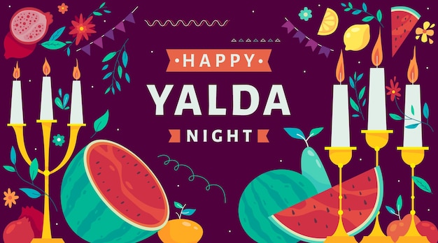 Flat design yalda background