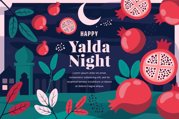 Flat design yalda background